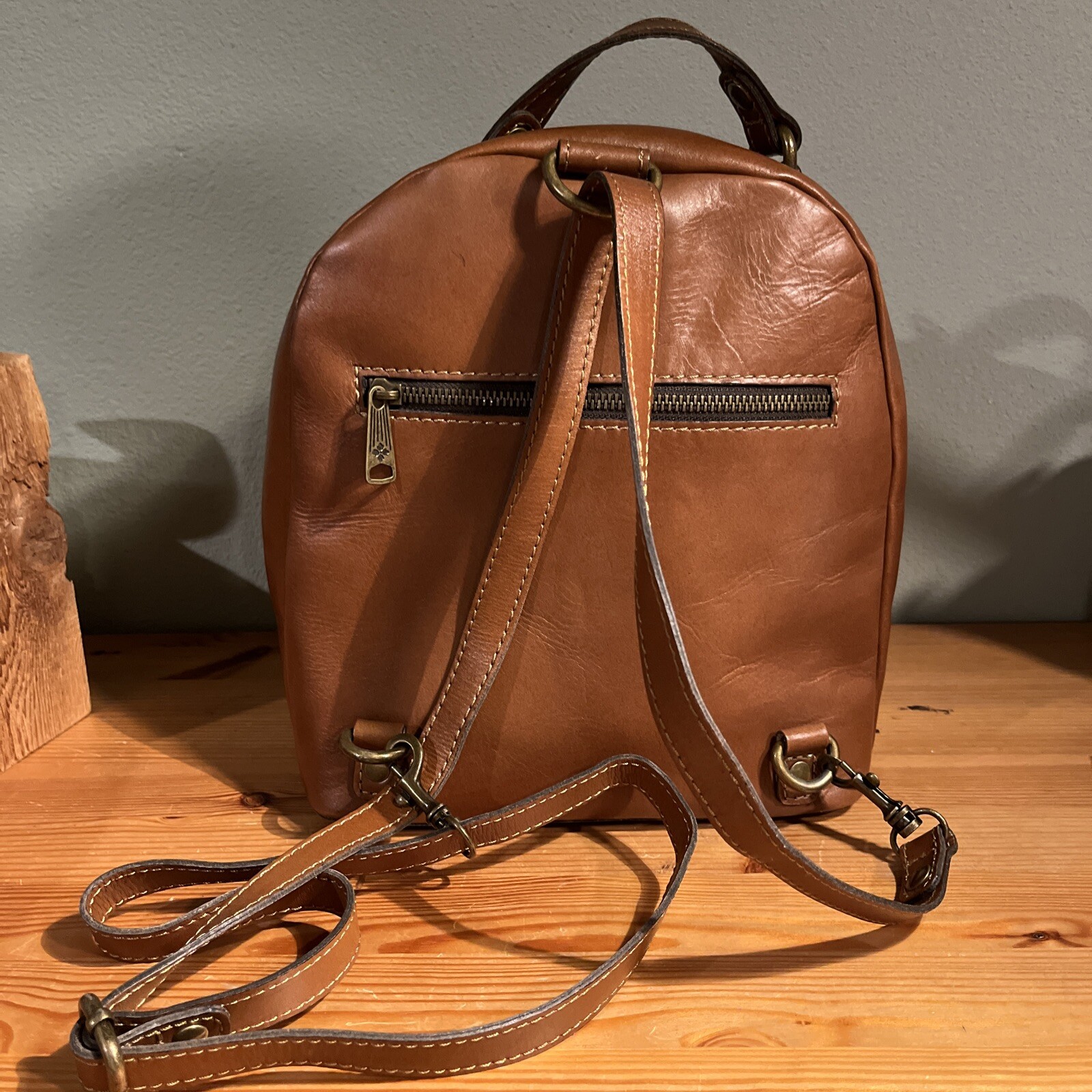 Patricia Nash Montioni Signature Map Convertible Leather Backpack