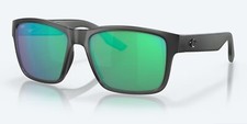 NEW Costa Del Mar Paunch Matte Smoke Crystal / Green Mirror Polarized Glass 580G