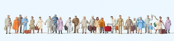 Preiser 14401 Stehende Und Gehende Reisende 24 Figuren H0 1:87 Neu + Ovp-image