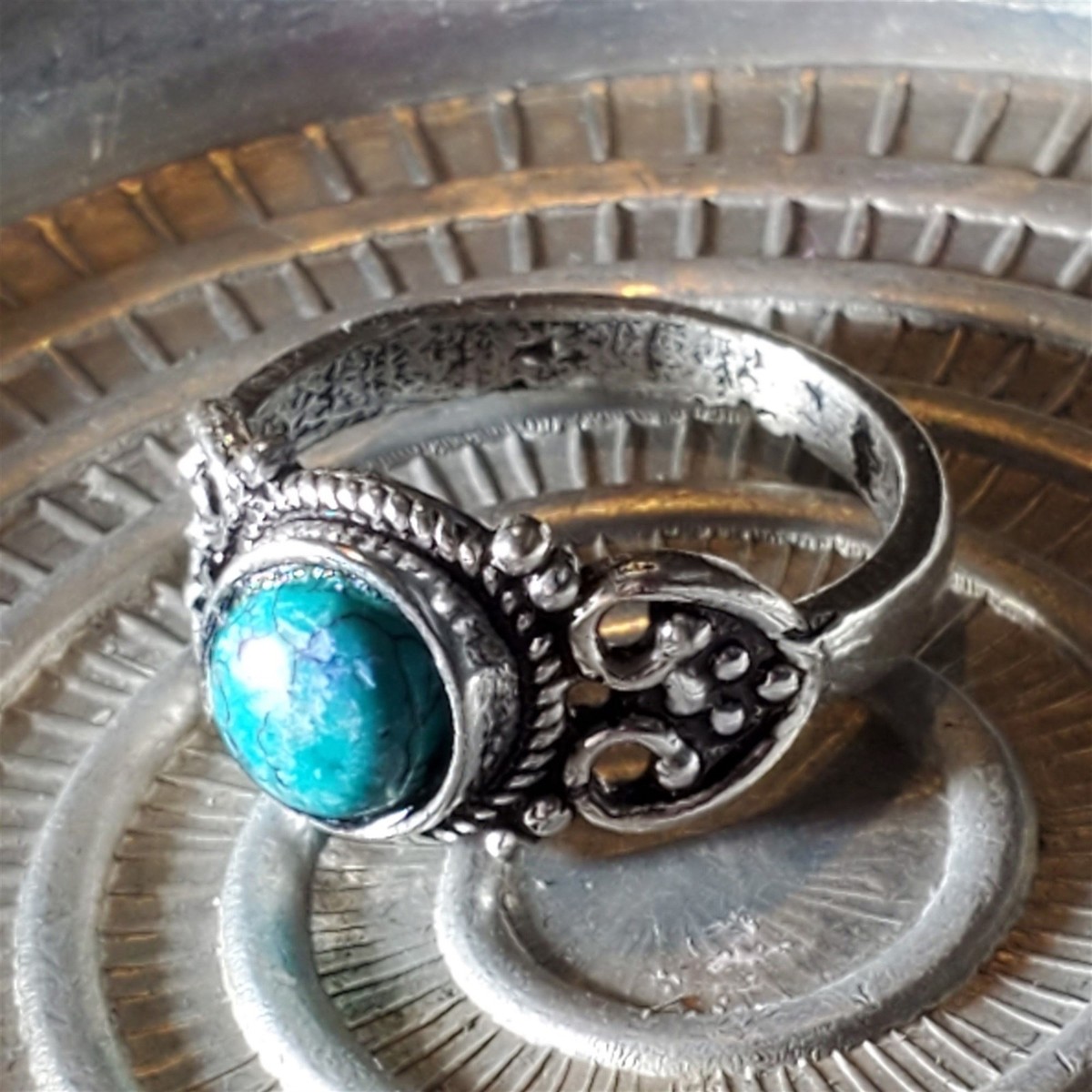 Artisan India Blue Turquoise 925 Sterling Silver Plated