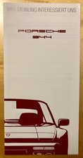 Brochure Prospetto Brochure Porsche 944 questionario test drive blanko S2 Turbo