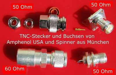 TNC Stecker Koaxstecker HF Steckerbinder 50 &60 Ohm und BNC N HN C und Adapter
