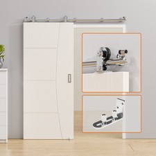 4FT-20FT Stainless Steel Sliding Barn Door Hardware Closet Track Kit for1/2Door