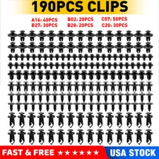 190Pcs Car Rivets Splash Guard Sill Grille Trim Panel Lining Clips Fastener Scre