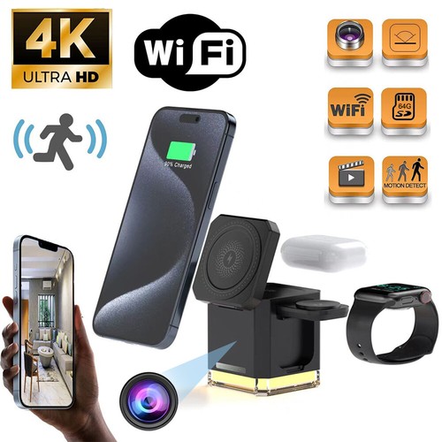 Chargeur sans fil HD WIFI 1080P caméra détection de mouvement enregistreur maison/bureau DVR - Photo 2/27