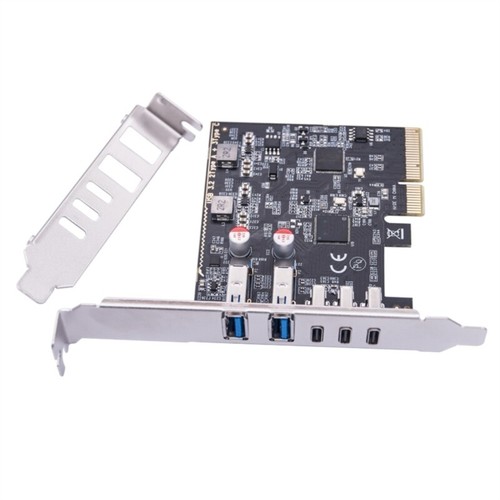 2Port USB A 3Port Type C 10Gbps Expansion Card PCIExpress 4X USB Hubs Adapter - Picture 7 of 8