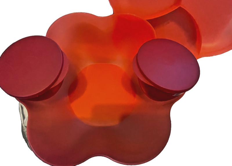 Tupperware Scalloped Chip&Dip Salad Snack Serving Bowls Red 4624 Bowls 1.6g/5.5L