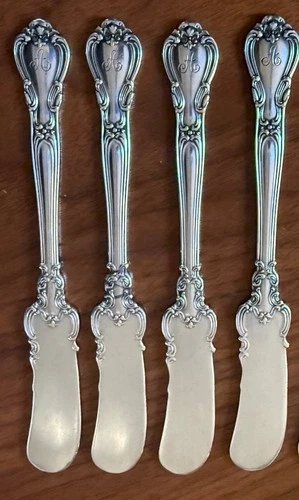 4 "CHANTILLY" by GORHAM Sterling Silver 5 7/8" Flat Butter Spreader 1895 3oz 85g