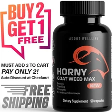 Horny Goat Weed Extract 1560mg Maca, Saw Palmetto Ginseng, Arginine 90 caps