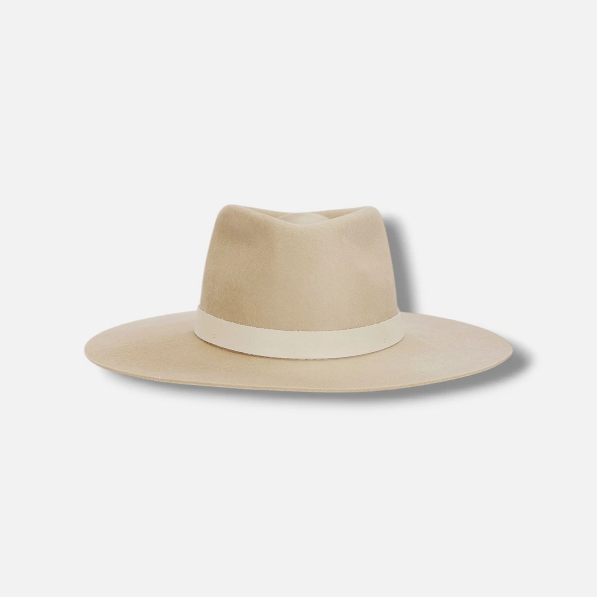 Janessa Leone Layne hat - Ivory Felt Fedora with Black Trim Natural Jude Hat | Janessa Leone main image 3