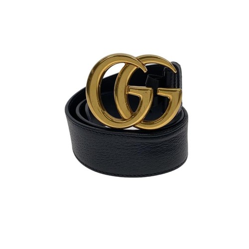 Used GUCCI◆Belt_GG Marmont/Leather/BLK/Men's//