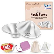 999 Silver Nursing Cups 5pk; Nipple Covers Comfort Protection