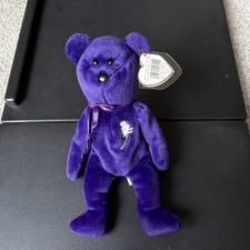 Ty Beanie Babies Princess Bear Retired Original 1997 Purple Plush Ages 3 3-11
