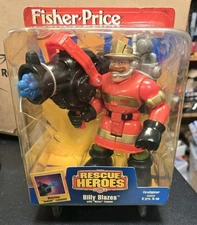 RARE NEW 1998 Fisher-Price Rescue Heroes Billy Blazes WATER CANNON 1ST SERIES!
