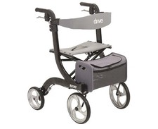 Drive Medical Nitro Aluminum Rollator Hemi Height 10 Casters. Black Color.