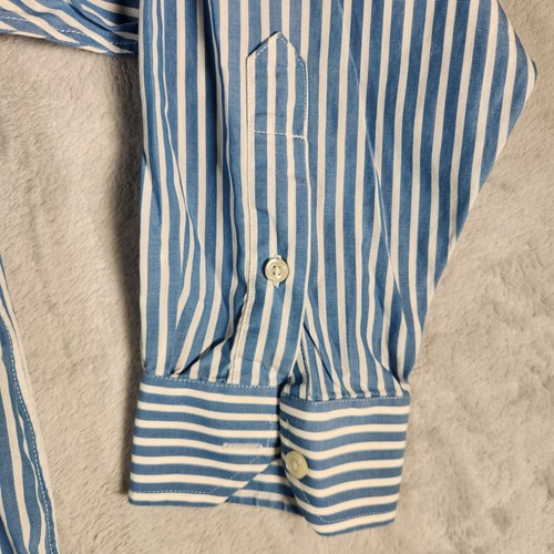 Daniel Cremieux Shirt Mens 16 1/2 x 33 Blue Striped Definitive Staney Preppy - Picture 2 of 10