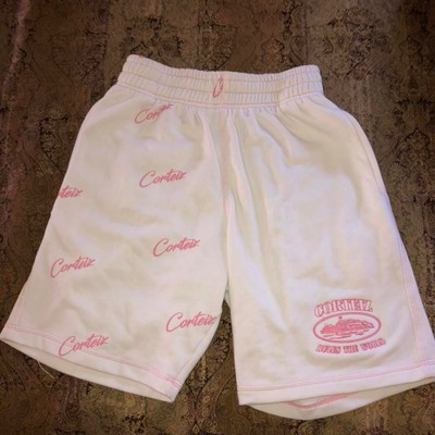 Ashen Fane Women's Cotton Interlock Running Shorts - Pink/White, Elastic Waist, Medium - View #12