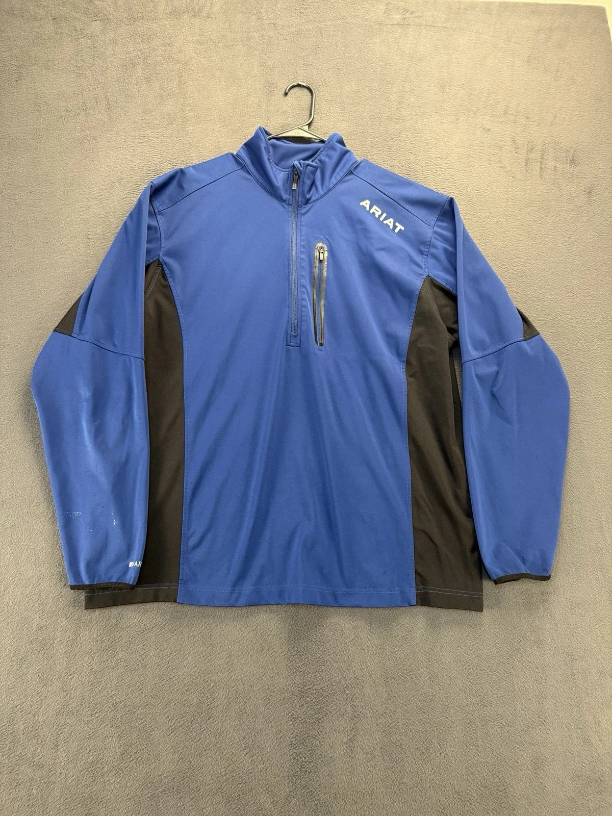 Ariat TEK Cold Series XL Pullover Blue Black 1/4 Zip Long Sleeve Athletic Shirt