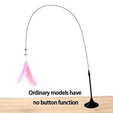 Cat Teaser Toy - Interactive Bell  Feather Wand - Long Suction Cup Pole for Exc