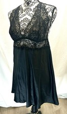 Adore Me Black Lace Chemise Slip Lingerie Dress Size L NWT Valentine