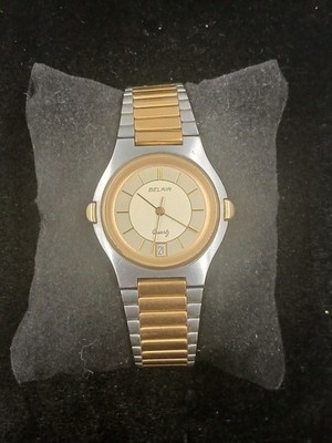 Vintage Belair USA Stainless Steel Swiss Parts Date Two Tone 3ATM