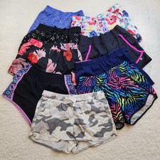 8pc LOT Athletic Casual Shorts Girls L Summer Stretch Active Sports Pull On