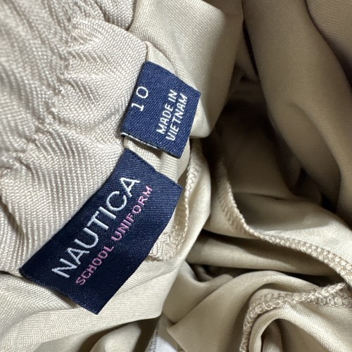NAUTICA GIRLS SCHOOL UNIFORM TAN SKORT SKIRT SIZE 10 PULL ON ELASTIC WAISTBAND - Picture 12 of 14