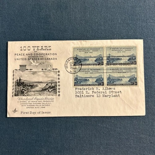 US FDC 1948 US CANADA NIAGARA FALLS #961 ARTMASTER CACHET