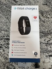 Fitbit Charge 2-HR Heart Rate Monitor Fitness Wristband Tracker Black PreOwned