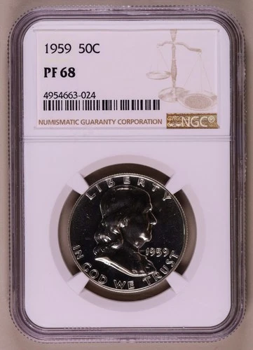 1959-P Franklin Half Dollar NGC PF68 ***RARE ORIGINAL PROOF COIN***