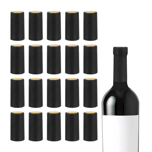 150Stk Pvc-Schrumpfkapseln FüR Weinflaschen,Versiegelungskappen,30X60Mm,Schwarz-image