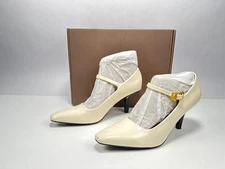 Franco Sarto Womens Lola Mary Jane High Heel Pump Vanilla White Gloss 5 M