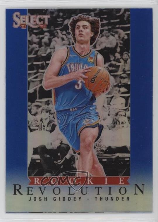 2021-22 Panini Select Rookie Revolution Blue Prizm Josh Giddey #29 10no