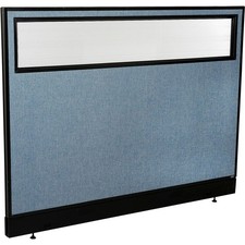 60-1/4"W x 46"H Office Partition Panel with Partial Window Raceway Blue
