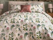 SANDERSON PARADESIA KING SIZE DUVET COVER & 2 PILLOWCASES, 100% COTTON.RRP £170.