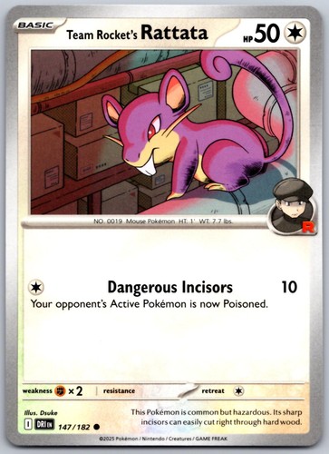 Team Rocket's Rattata 555/742 Starter Deck 100 Battle Collection Japanese NM