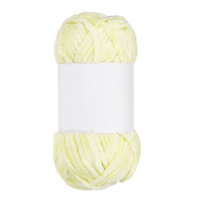 Light Yellow Velvet Crochet Chenille Yarn, 80m