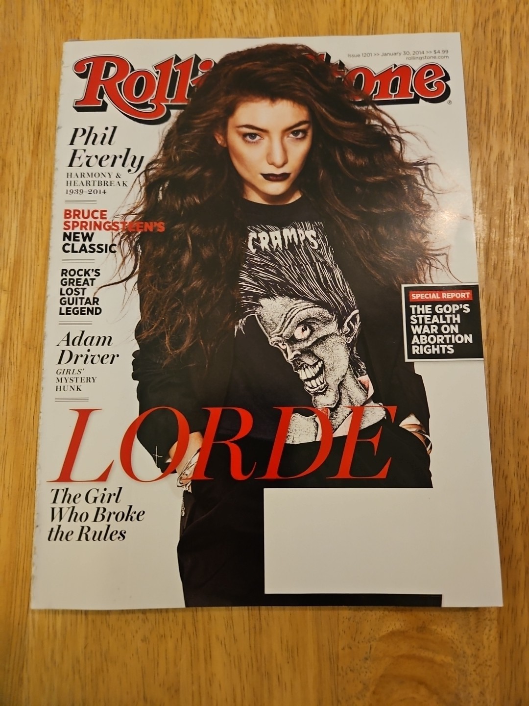 Rolling Stone Magazine Issue 1201 January 30,2014 Lorde Adam Driver