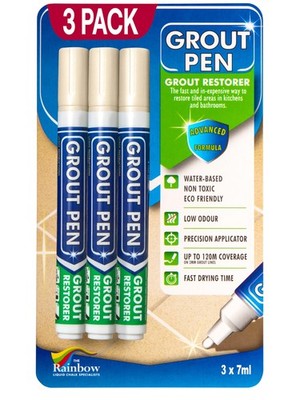 Grout Pen Cream Tile Paint Marker - Narrow 5mm Tip (7mL) - 3 Pack