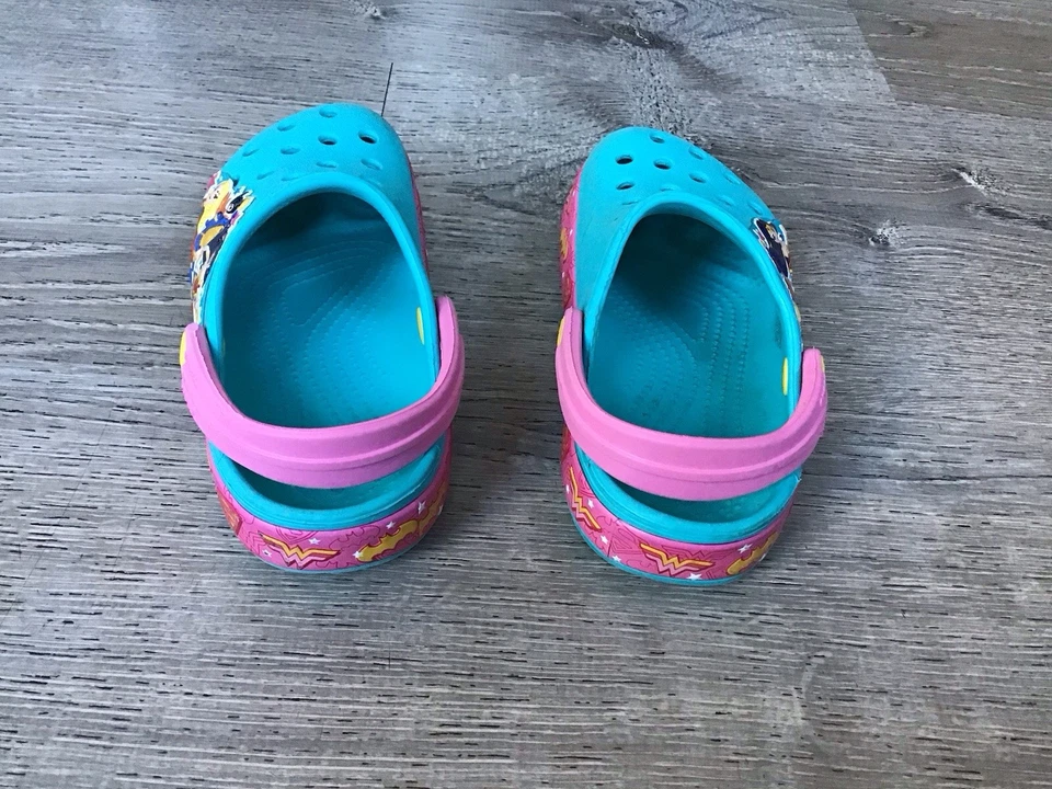 Crocs Shoes FunLab DC Comics Super Hero Wonder Woman Crocband Size Girls 9 C9 - Image 3 of 4