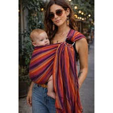 LennyLamb RingSling Baby Carrier Sunset Striped 100 Cotton Woven Wrap Model RC