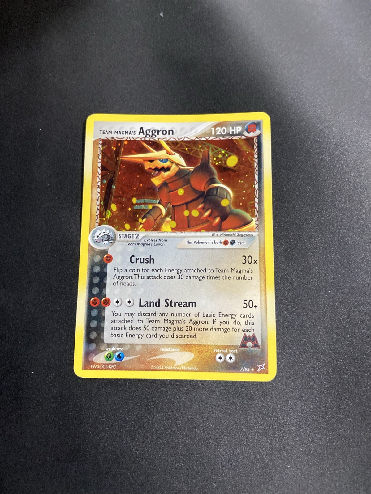Pokemon EX 2004 Team Magma vs Team Aqua Magma's Aggron Holo Card 7/95