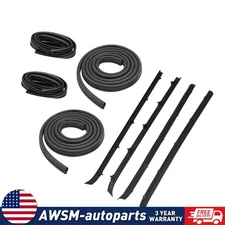 For Chevy GMC Truck Front Door Window Run Sweep Felts Weatherstrip Seals Kit Set