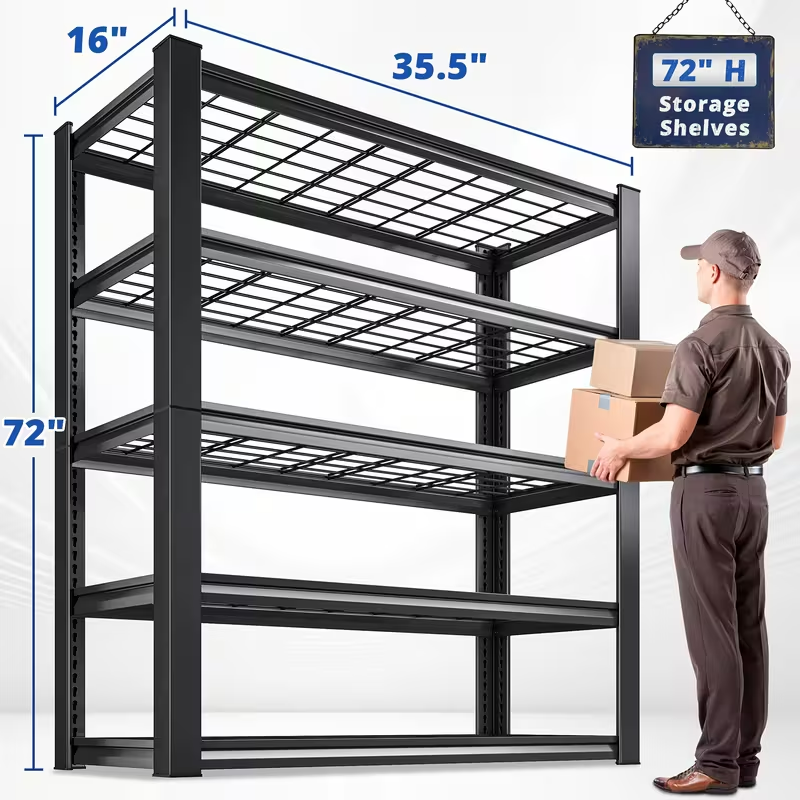 Heavy Duty 5-Tier Metal Garage Shelving Unit – 2000–3000 lb Adjustable Rack