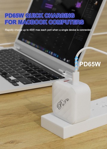Rapide 65W Mural Chargeur Prise Adaptateur Pour Samsung S24 Fe A16 A55 A35 A15 - Photo 4/17