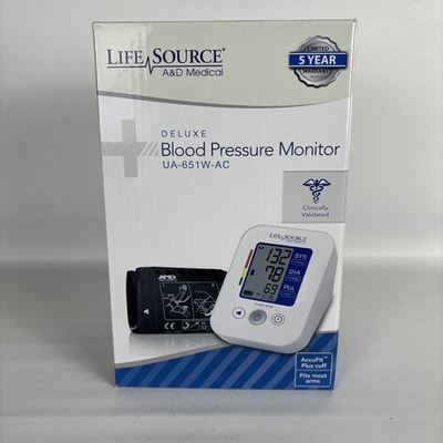 #ad Life Source UA 651W AC Deluxe Blood Pressure Monitor AccuFit Plus Cuff NEW $10.99