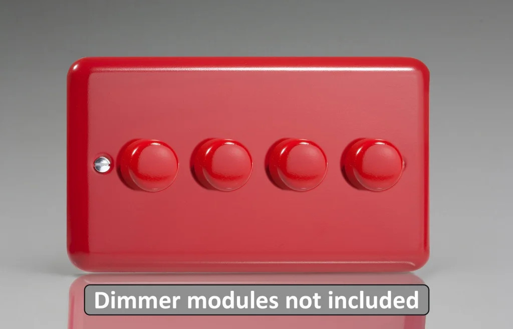 Dimmer Red Matrix Faceplate Kit Lily Pillar Box 4-Gang Varilight WYD4.PR