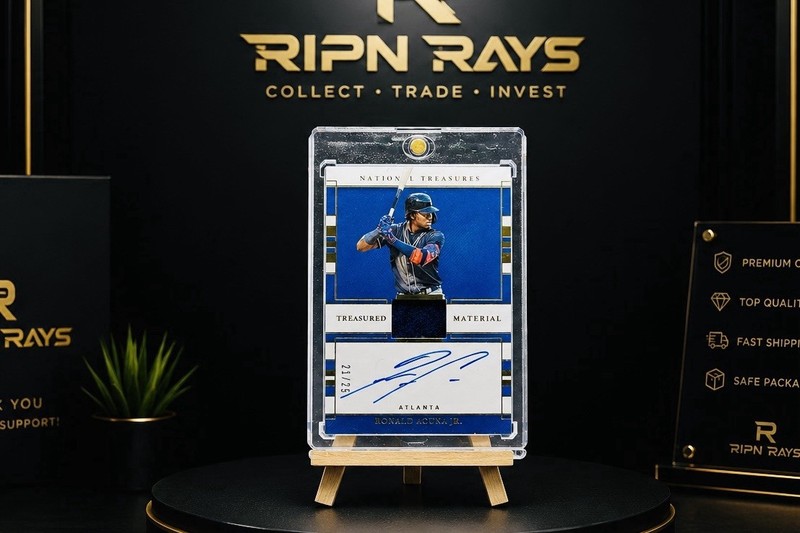 2020 National Treasures Ronald Acuña Jr Auto Patch /25 Treasured Material TMS-RA