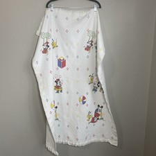Vtg 1984 Disney Baby Mickey Minnie Pluto Satin Trimmed Crib Blanket 33x44 Rare