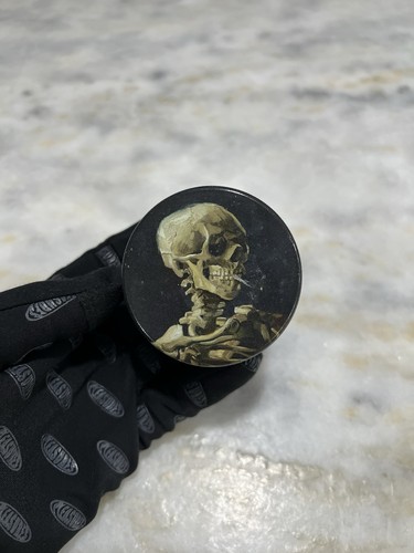 Van Gogh Smoking Skeleton Herb Grinder Size Large